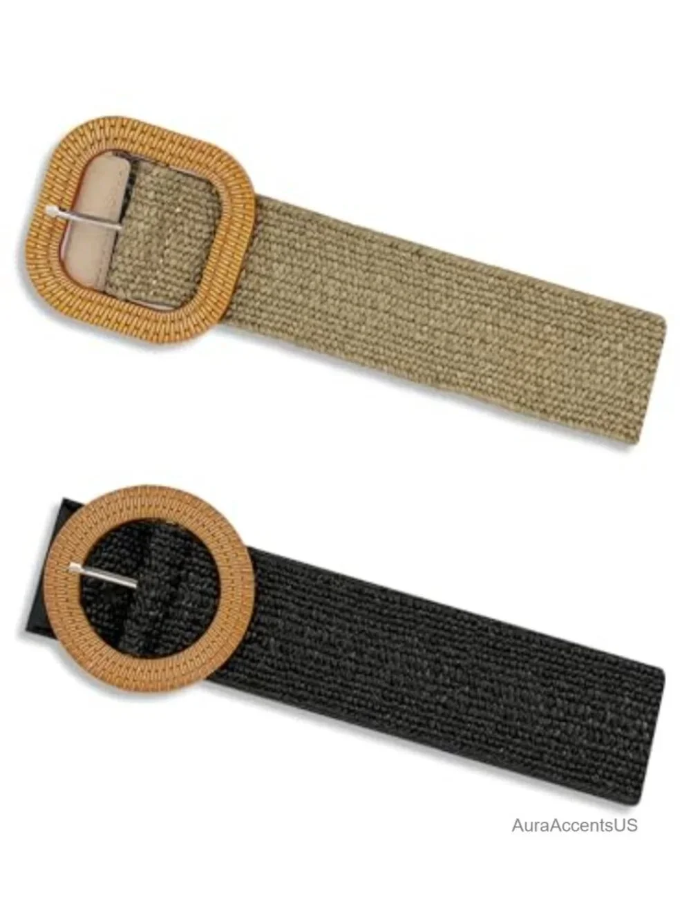 Straw Woven Elastic Waist Belt for Women, Fashion Boho Belt Raffia Ladies Belt